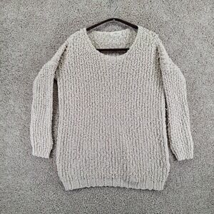 Mizumi Sweater Womens Medium Beige Chunky Knit Pullover Long‎ Sleeve Cozy